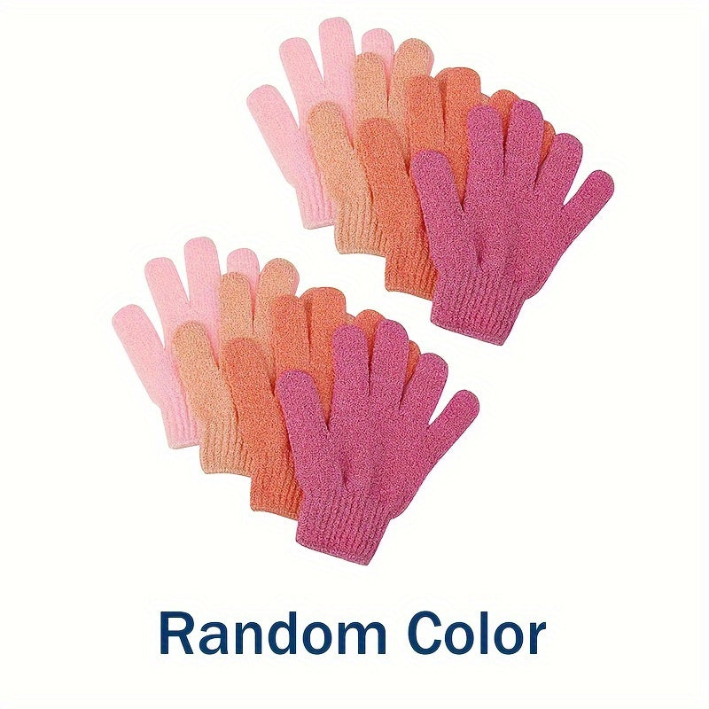 4pcs/8pcs/12pcs/20pcs Bathing Gloves, 100% Nylon Double-sided Exfoliating Gloves, Suitable for Beauty, Spa, Massage, Skin, Shower, Body Scrub, Bath Accessories, Also a Good Gift for Family Members, Random Color